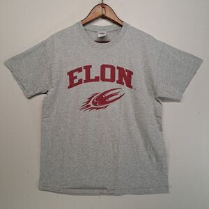 Elon University Phoenix Shirt Mens Large L Gray Heather Maroon Collegiate NCAA